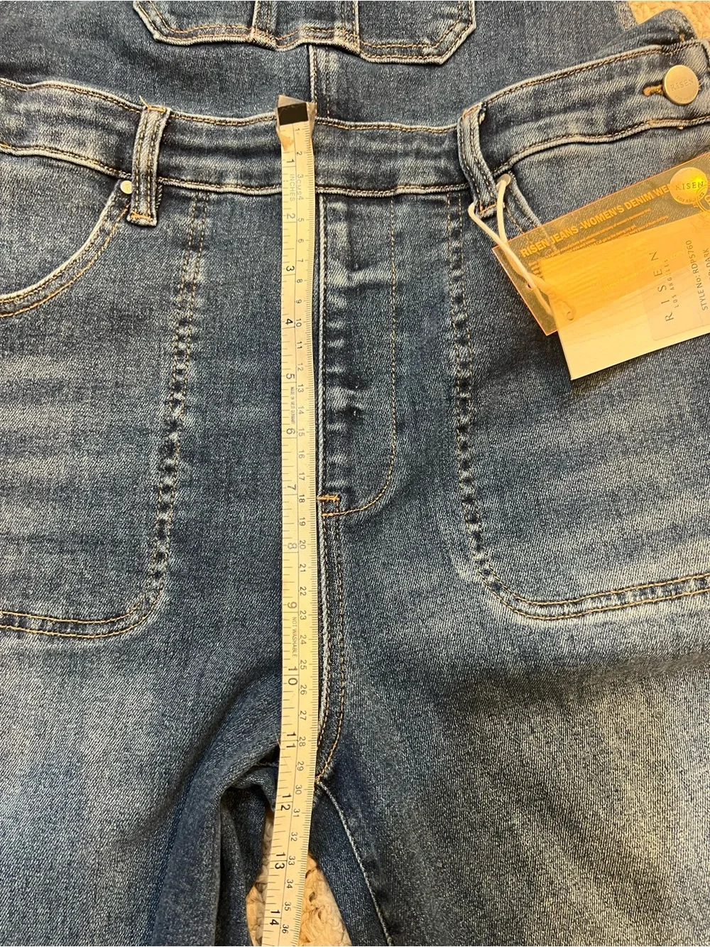 Risen cropped Denim Wide-Leg Overalls - NWT - Picture 10 of 13